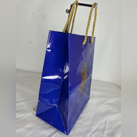 The Ritz-Carlton 10"x8" Blue Gift Bag with Gold Rope Handles - Picture 2 of 5